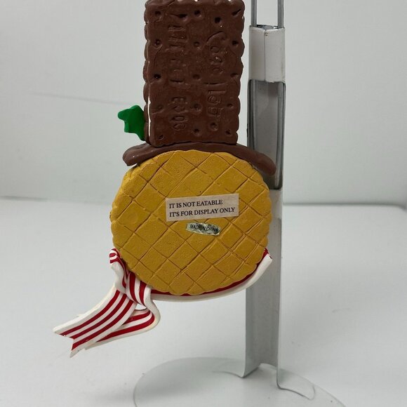 Snowman Ornament Faux Cookie Chocolate Peppermint Top Hat Holiday Kitchen Decor - Picture 12 of 16